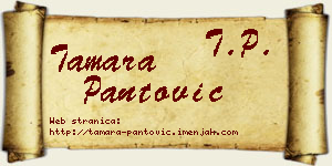 Tamara Pantović vizit kartica